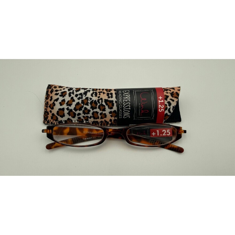 ICU Eyewear Wink Neoprene Cheetah Expressions Reading Glasses 1.25 Magnification